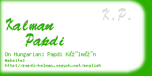 kalman papdi business card